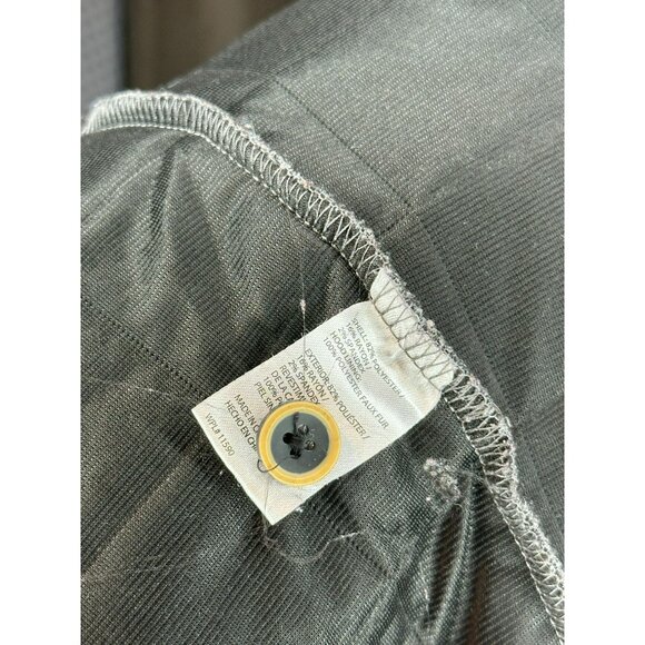 Quilted Gray Hooded Pullover Sweatshirt With Kangaroo Pocket‎ & Button Closure - Picture 10 of 16